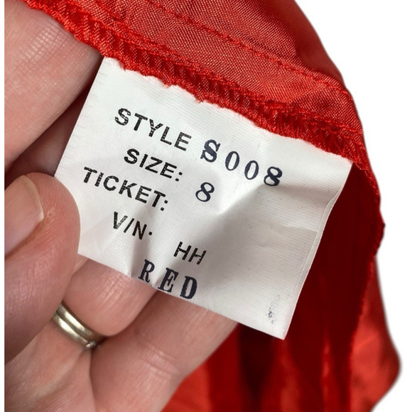 Blush Prom by Alexia Dress Size 8 Formal Prom Red Halter Satin High Slit Y2K New - Picture 16 of 16